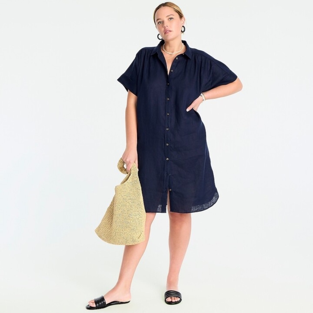 J. Crew Navy Blue Shirt Dress
